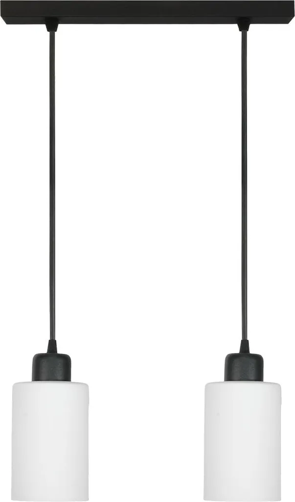 Suspension Plafond Anti-Éblouissement Noir et Verre Blanc Loyd Bianco
