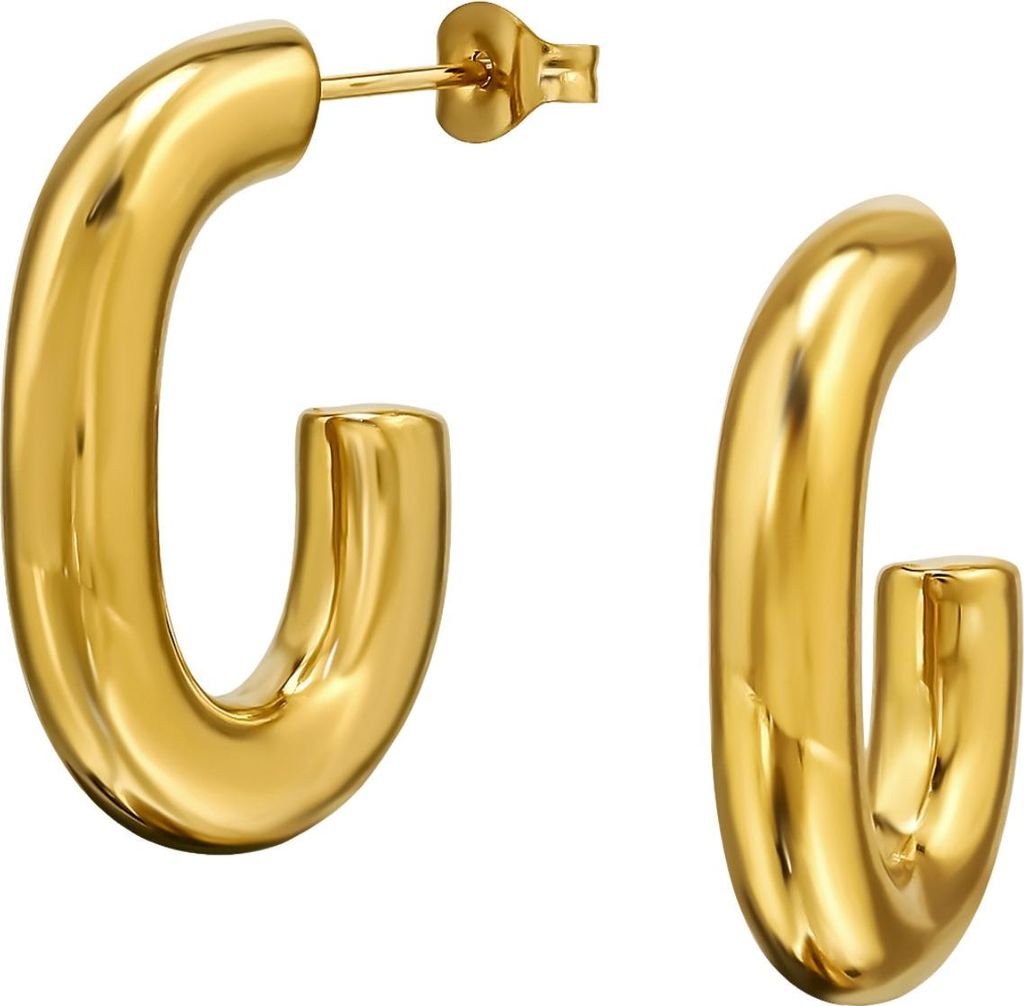 Cleo-Creolen-Ohrstecker aus Edelstahl Gold Unisize Maxte