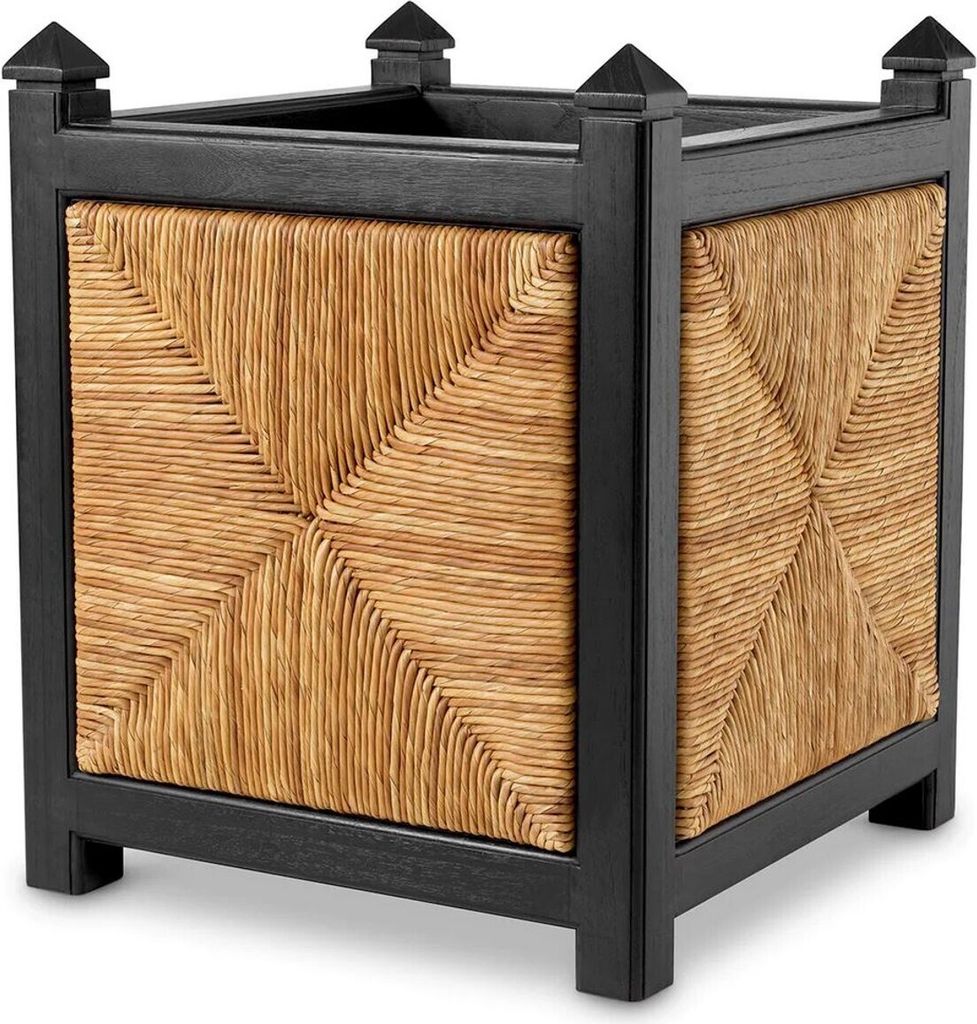 Casa Padrino Luxus Blumentopf Naturfarben / Schwarz H. 80 Produktbild 