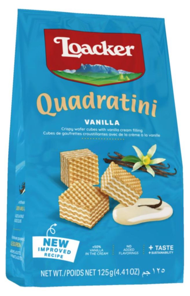 Loacker Quadratini Vanilkové oplatky v kostce 125g Obrázek produktu 