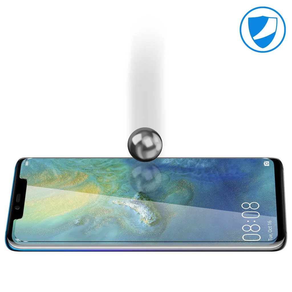 Vetro Temperato 9H Huawei Mate 20 Pro - Pellicola Protettiva Curva HD - 5