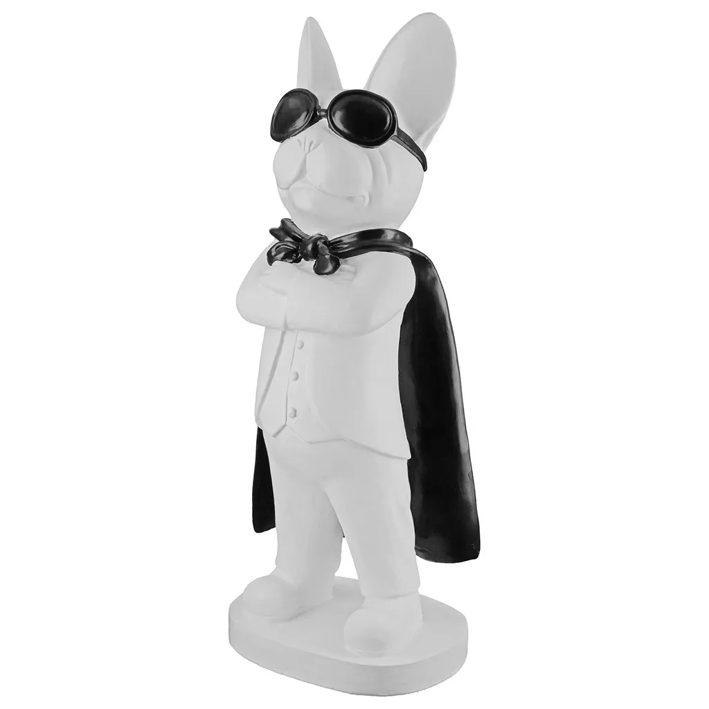 Scultura Bulldog Casablanca Hero Dog 32cm | Home Decor Bianco Lusso