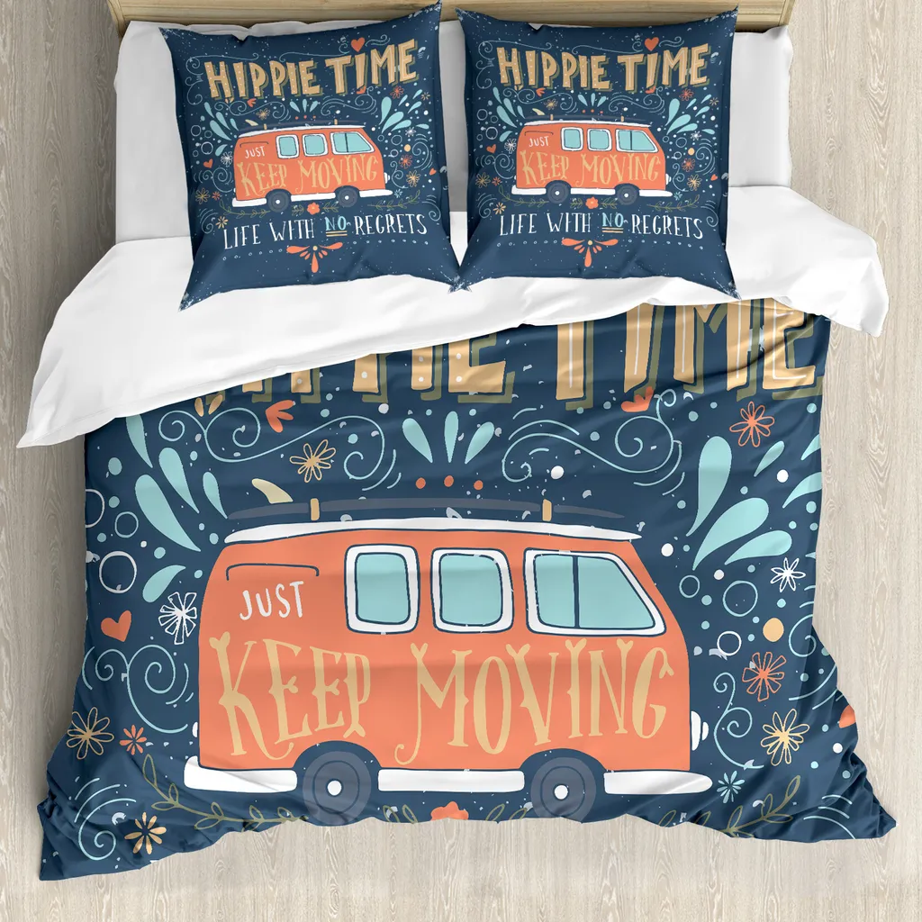Offerta! Copripiumino Abakuhaus Hippie 200x200 Blu Antiacaro