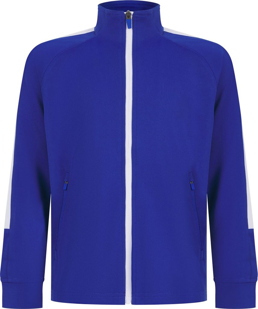 Finden & Hales Jungen Strick Trainingsjacke PC3083 (7-8 Jahre (128)) (Königsblau/Weiß)