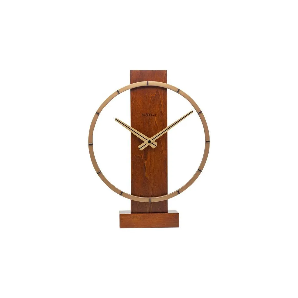 Horloge murale pour salon et bureau NeXtime Carl marron 34x27 cm