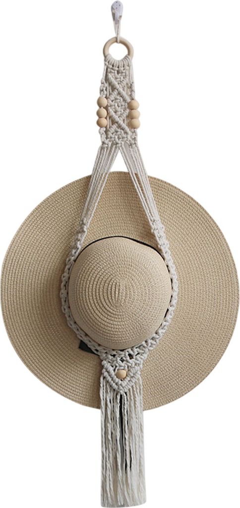 Hutaufhänger, platzsparend, Bohemian-Stil, handgefertigt, zum Aufhängen an der Wand, dekorativer Aufbewahrungshut, multifunktionaler Hut mit brei...