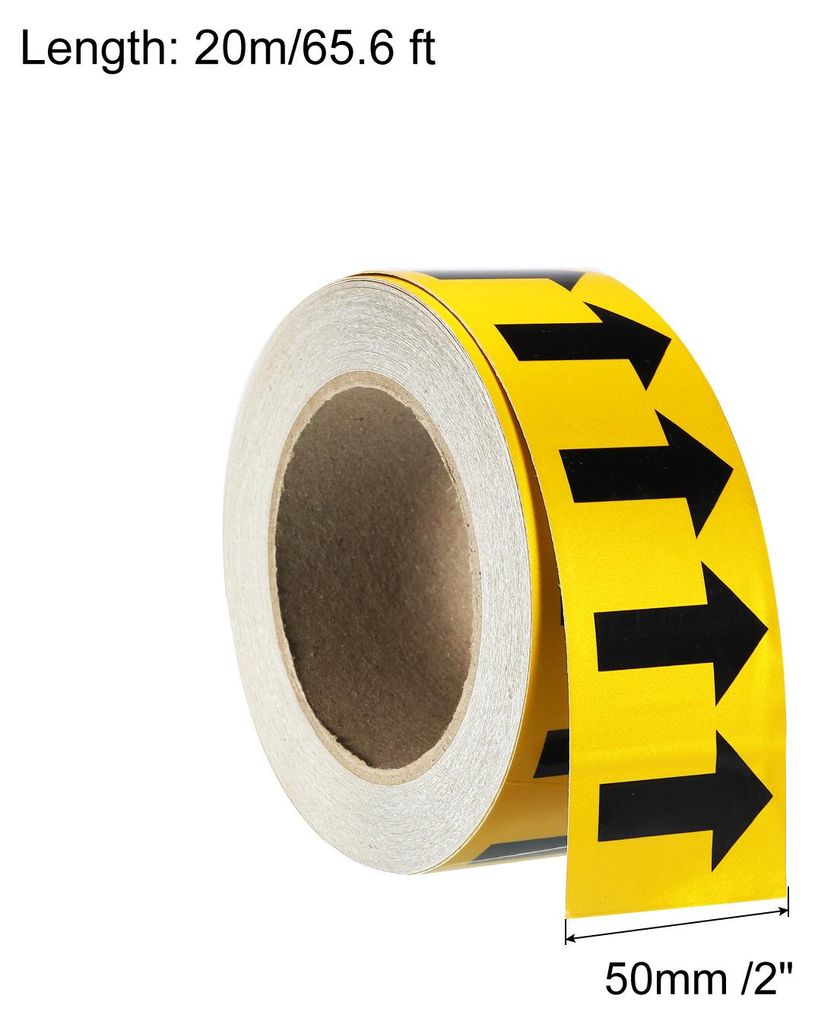 Pfeilband Schwarz auf Gelb Vinyl-Aufkleber 50mm/1" fš¹r Markierung 1 Rolle
