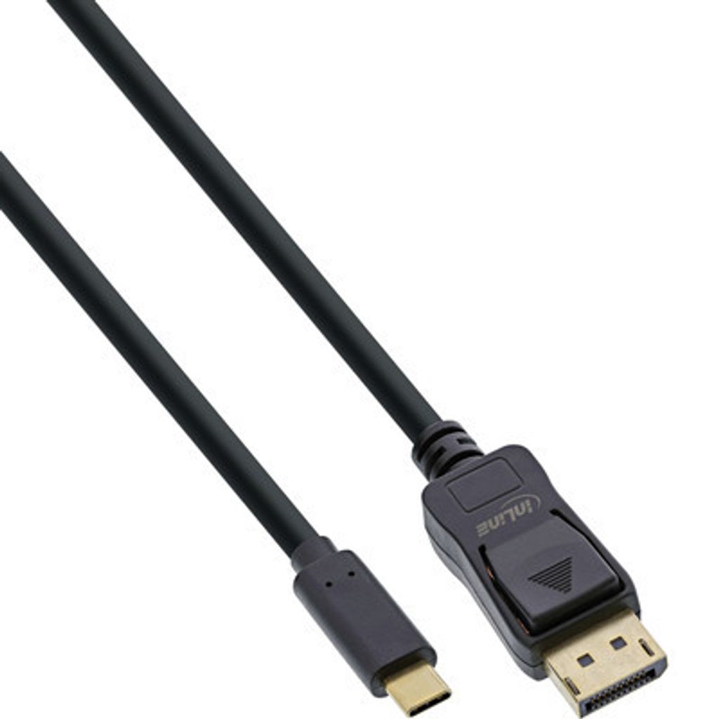 InLine USB Display Kabel, USB Typ-C Stecker zu DisplayPort Stecker (DP Alt Mode), 4K2K, schwarz, 3m