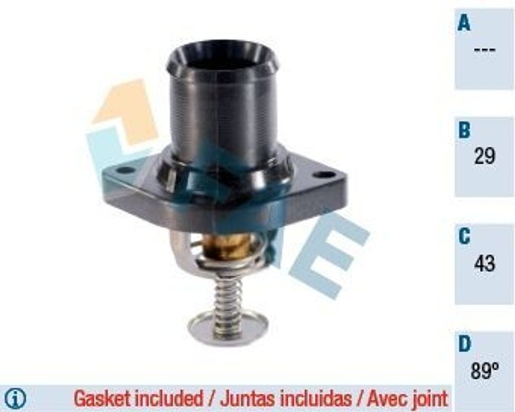 FAE Thermostat Kühlmittel 89°C für FIAT Ulysse (179) ULYSSE (220) passend für PEUGEOT 206 Schrägheck (2A/C) 206 CC (2D) 307 CC (3B) 307 (3A/C)