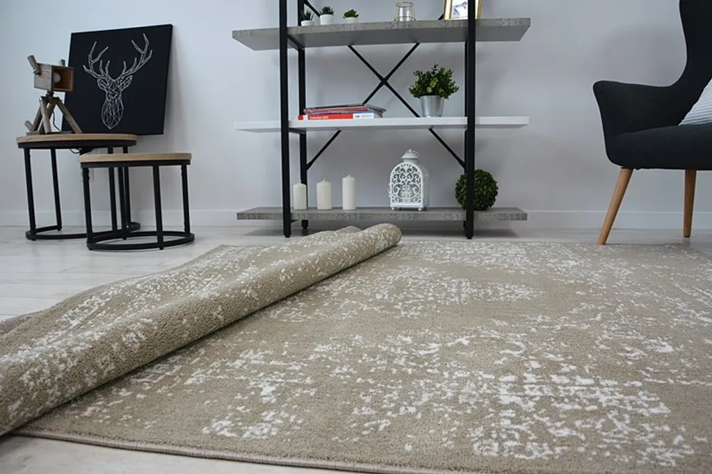 Tapis SENSE Micro beige à effet vintage - Texture douce 80x150 cm