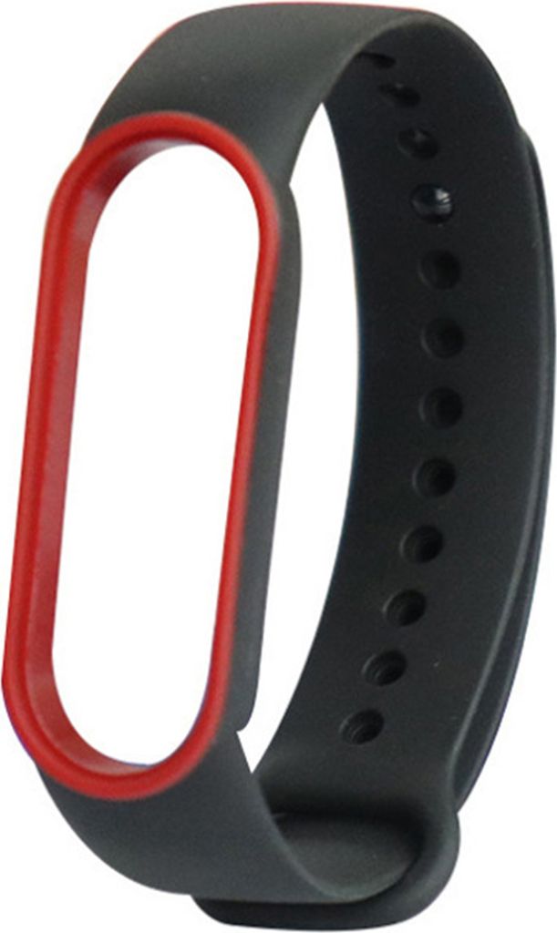 Soft Silicon Watch Band Ersatzsportband für Xiaomi Mi Band 5-Schwarz+rot