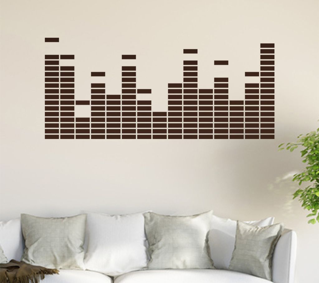 Equalizer - EQ Wandtattoo in 6 Größen - Wandaufkleber Wall Sticker - Dekoration, Küche, Wohnzimmer, Schlafzimmer, Badezimmer