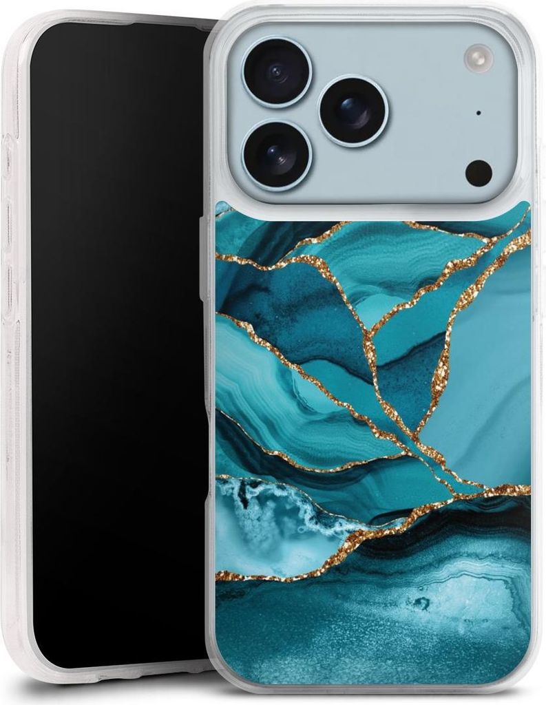 DeinDesign Handyhülle für Apple iPhone 17 Pro Silikon Hülle Case Smartphone Schutzhülle Edelstein Glitzer Look Marmor