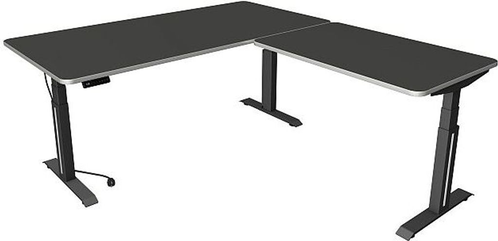 Kerkmann Move Professional anthrazit Sitz-/Stehtisch B 2000 x T 1000 mm mit Anbauelement 1200 x 800 mm Anthrazit
