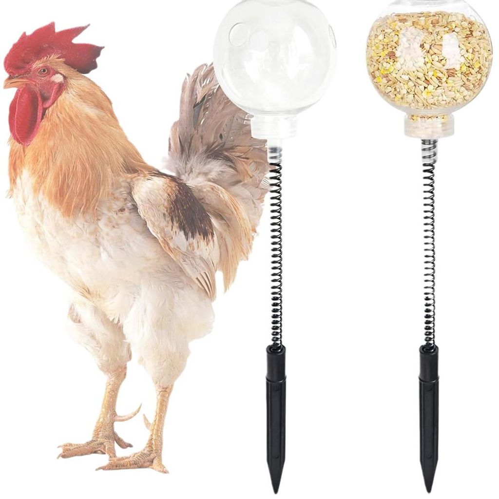 4er Set Hühner-Futterspender – schwingende Futterbälle, langsames Fressen, Beschäftigungsspielzeug für Hühner, Geflügelzubehör für Stall ...