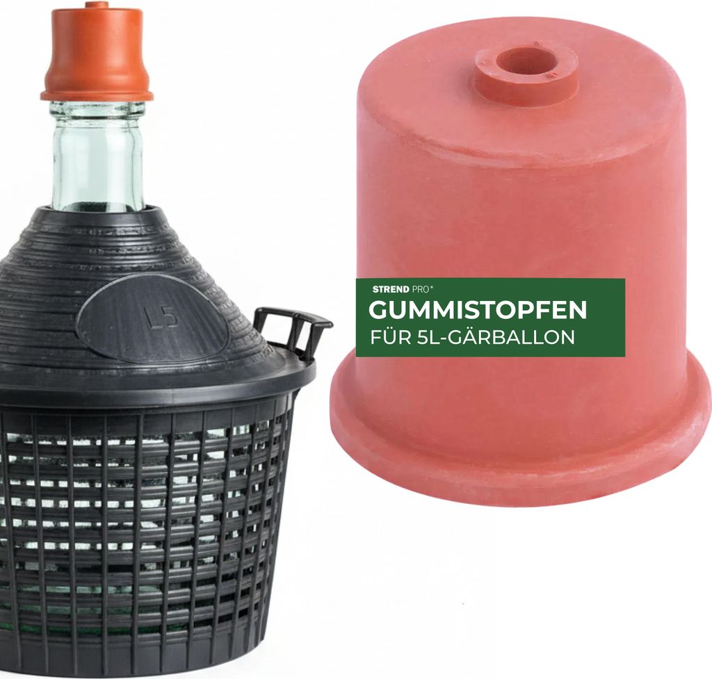 Stopfen Ferrari 13180 - 40 mm, Gummi, für Gärröhrchen, 5 Lit. Ballonflasche