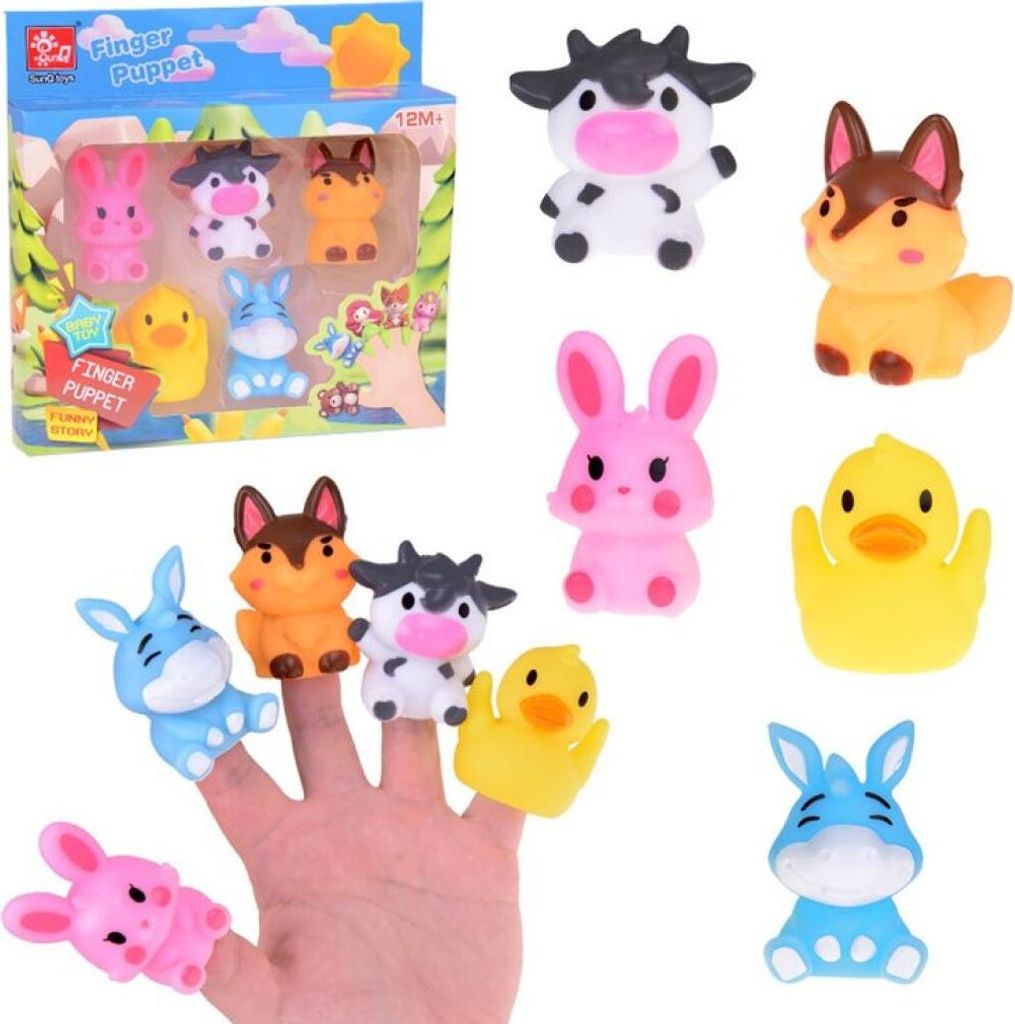 Gummifingerpuppen Bauernhoftiere - Set mit 5 Figuren ZA5600 Produktbild 