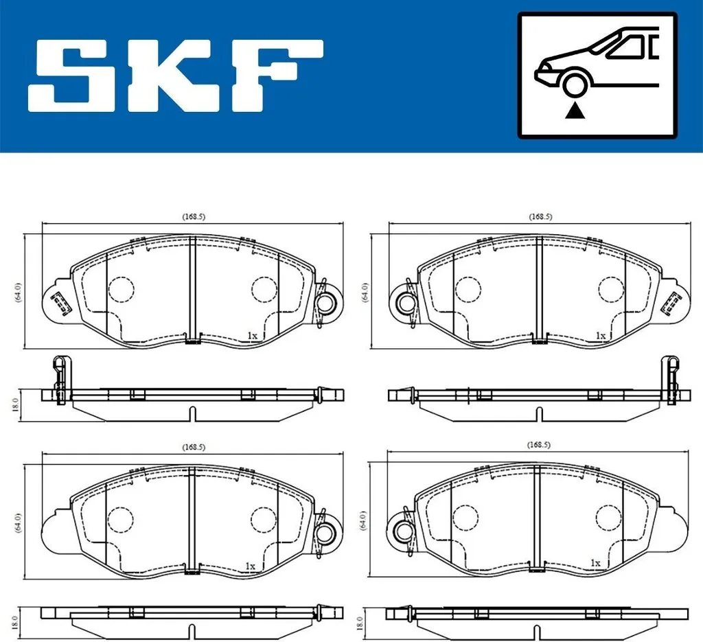 Plaquettes de frein SKF VKBP 80300 A pour Ford Transit - Jeu de 4