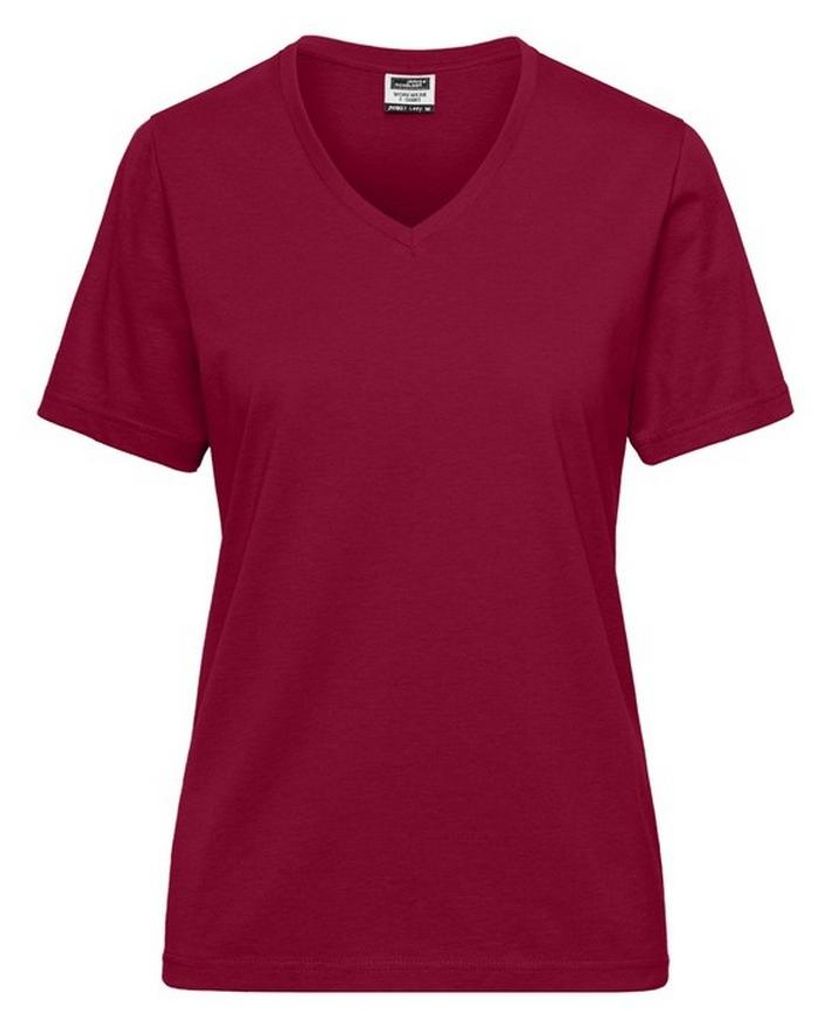 James and Nicholson - "Bio Workwear" T-Shirt für Damen LT2900 (4XL) (Weinrot)