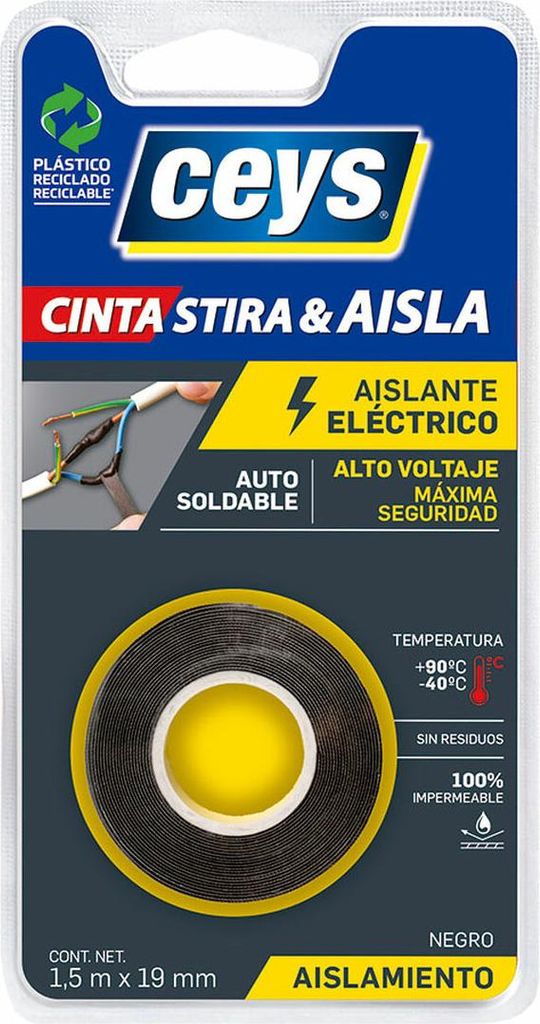 Ceys Stira & Isolierband Schwarz 1,5 m x 19 mm. 507801
