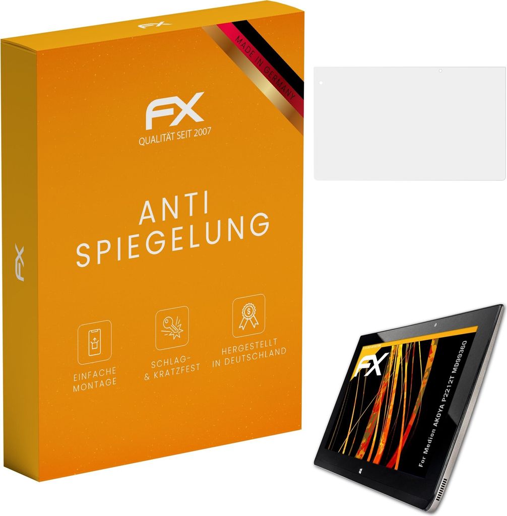 atFoliX FX-Antireflex 2x Schutzfolie kompatibel mit Medion AKOYA P2212T (MD99360) Displayfolie