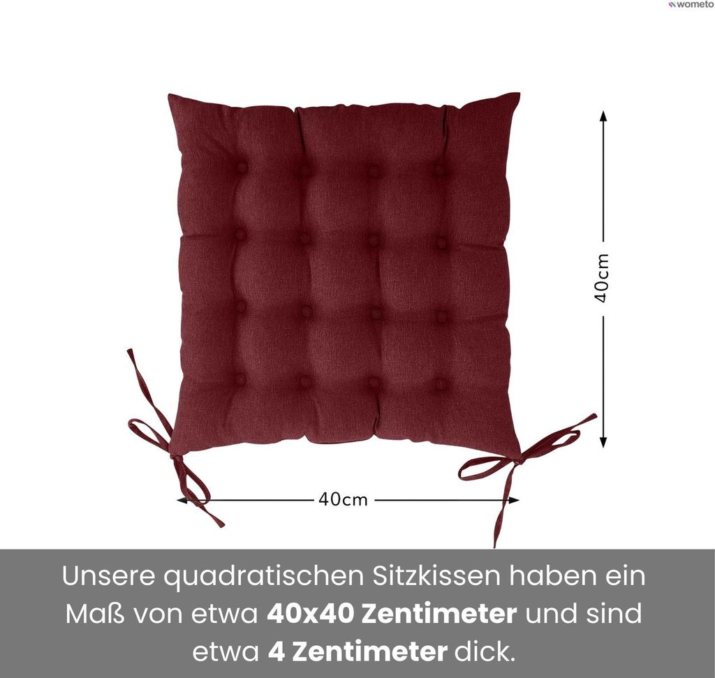 Sedák s 16bodovým prošíváním 40x40 tmavě červený Obrázek produktu 