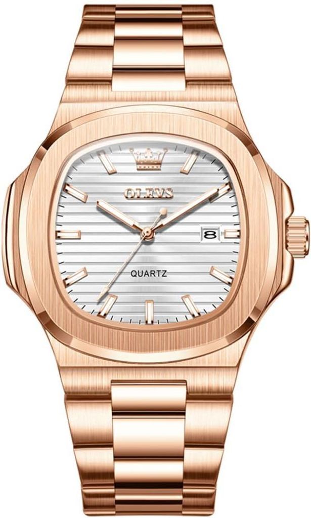 Watch für Herren, Groß Wählscheibe Analoger Quarz mit Edelstahl Band Wasserdicht Leuchtend Herrenarmbanduhr, Großes Handgelenk Herrenuhr mit Datum