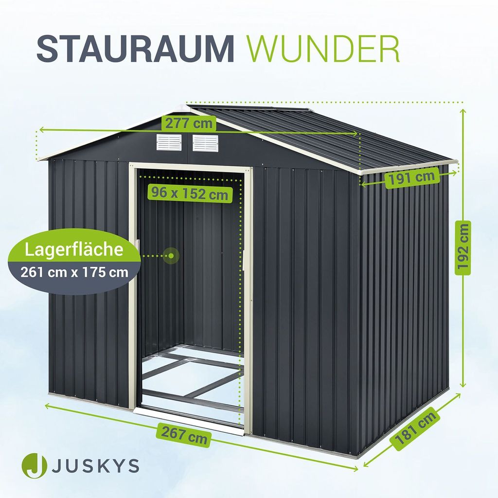 Juskys Metall Gerätehaus XL mit Satteldach, Kaufland.de