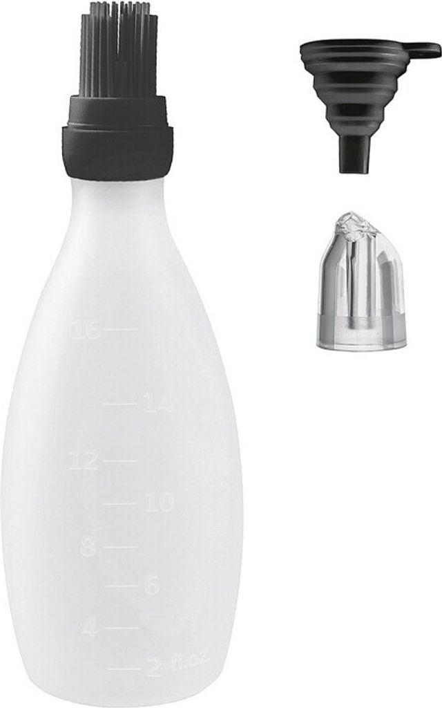 GOURMET EASY Silikon-Marinierflasche mit Bürste Black