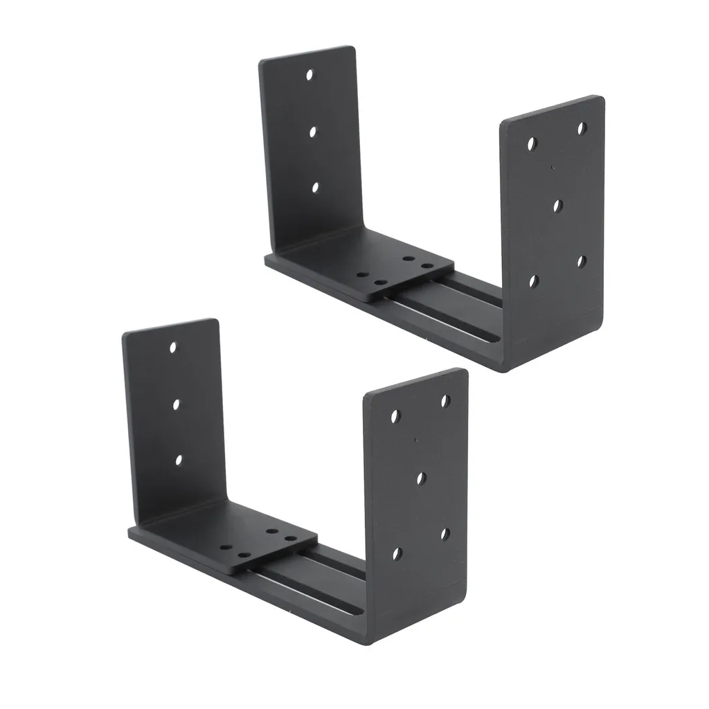 Support de barricade de porte ajustable en acier noir - Sécurité Lot de 2
