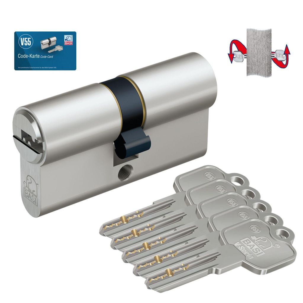 BASI – V55 – podwójny cylinder profilowy – 40/50 mm – klucz Zdjęcie produktu 