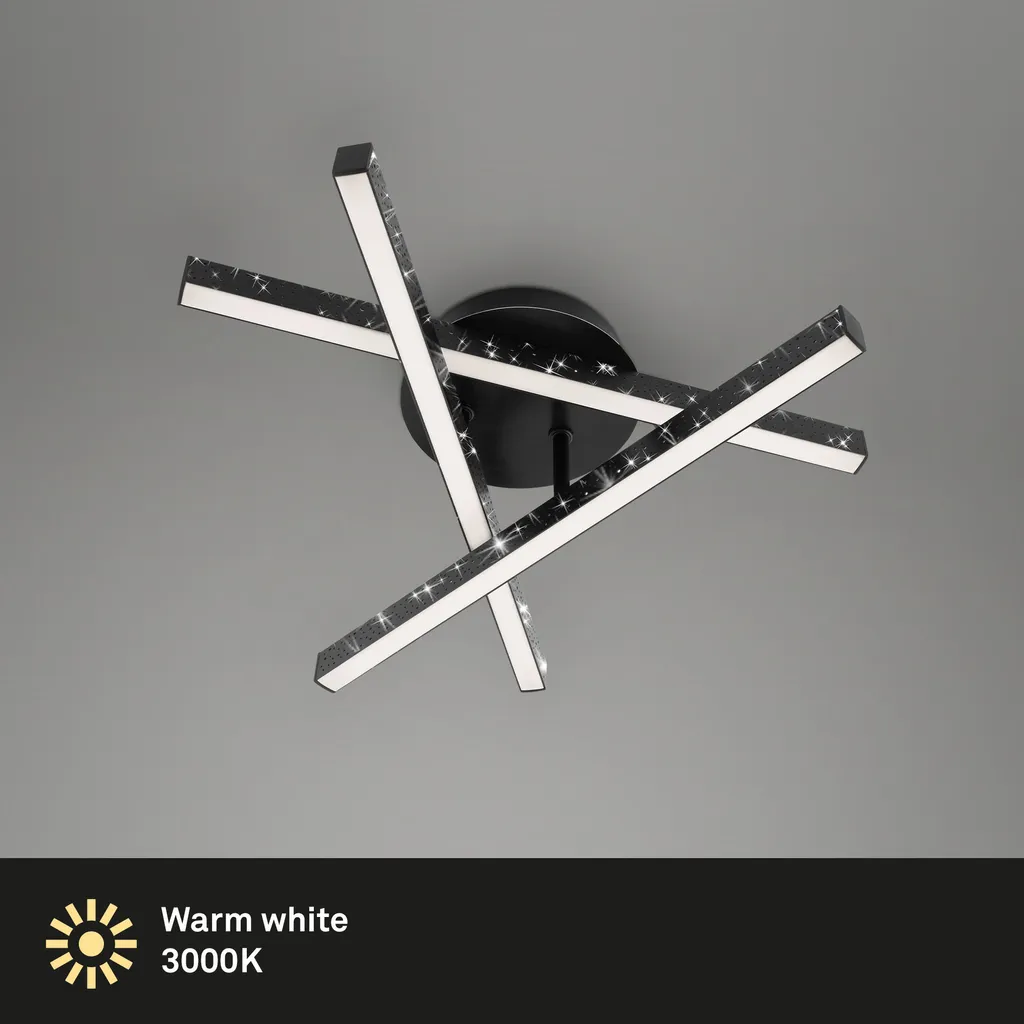 Lampada da soffitto a LED Lampada da parete Effetto glitterato 3000K 15W nera metallo Briloner - 7