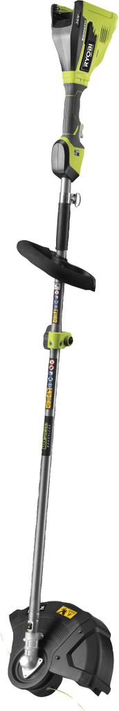 A full-body shot of a cordless string trimmer against a white background.