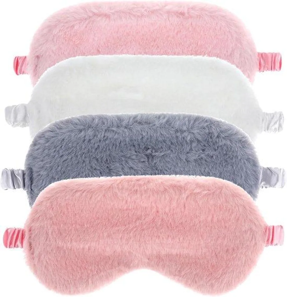 Masque de sommeil mignon lot de 4 - Bandeau réglable ultra doux et léger