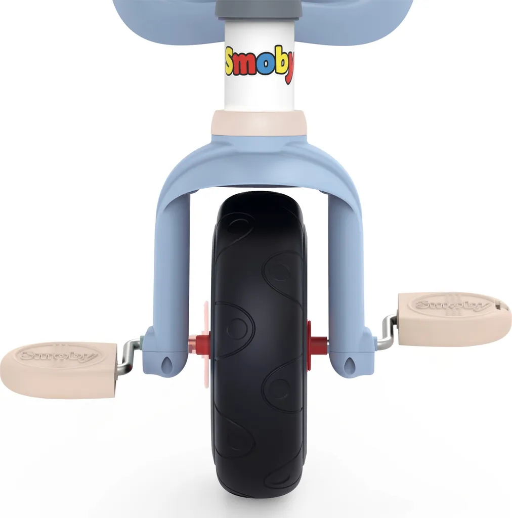 Tricycle Smoby Be Fun Bleu : Siège Réglable et Canne Parentale Stable