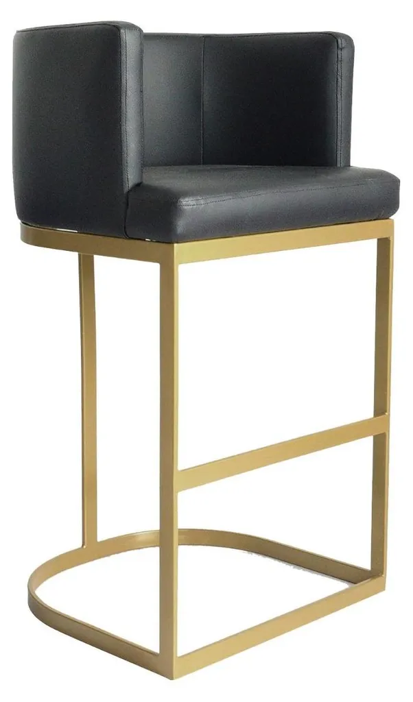 Chaise Haute de Bar Noellie Noire et Or : Style et Entretien Facile