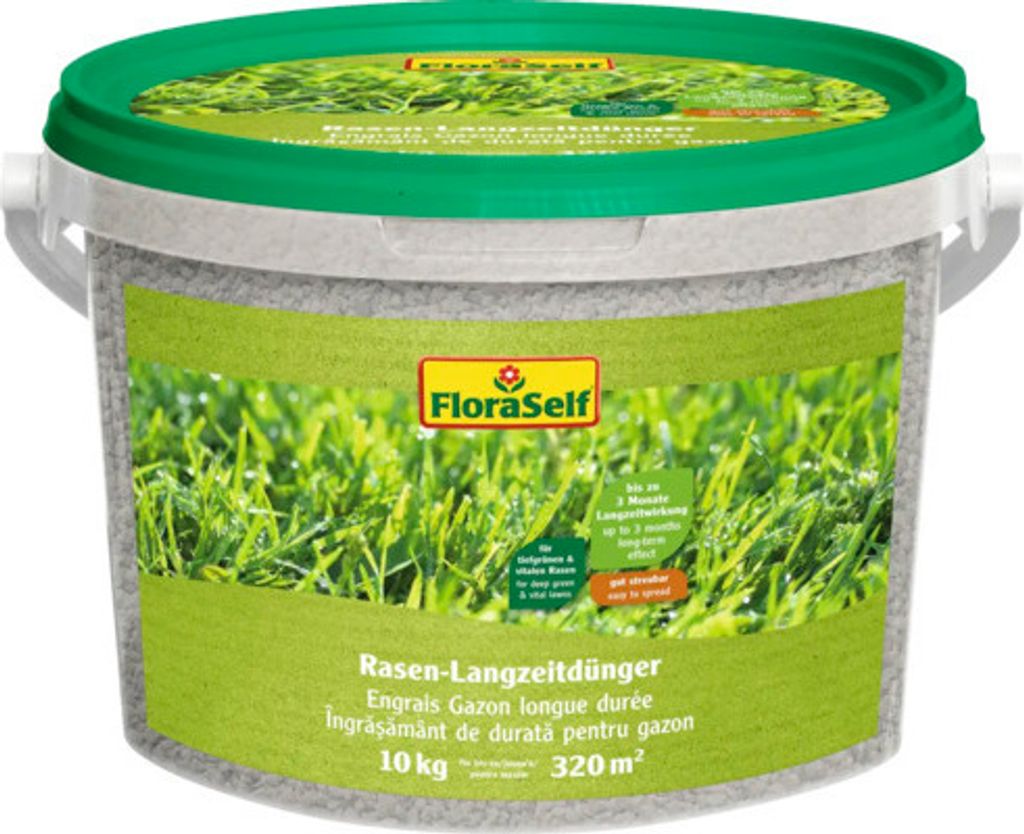 Rasen-Langzeitdünger FloraSelf 10 kg / 320 m²