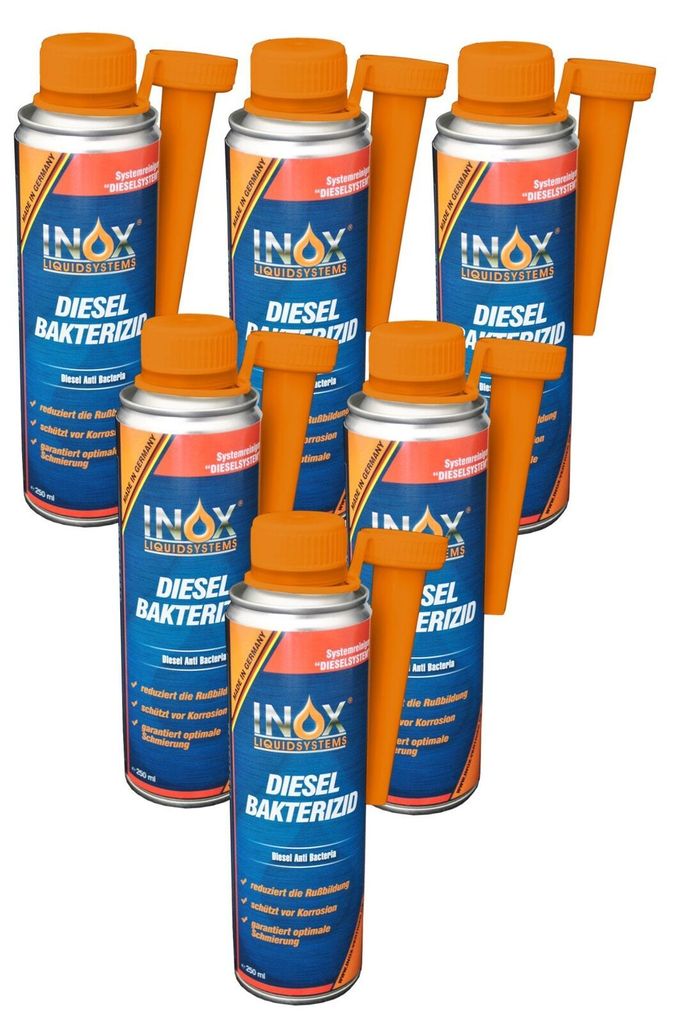 INOX Diesel Bakterizid 6x250ml Additiv für Dieselmotoren und Heizölsysteme