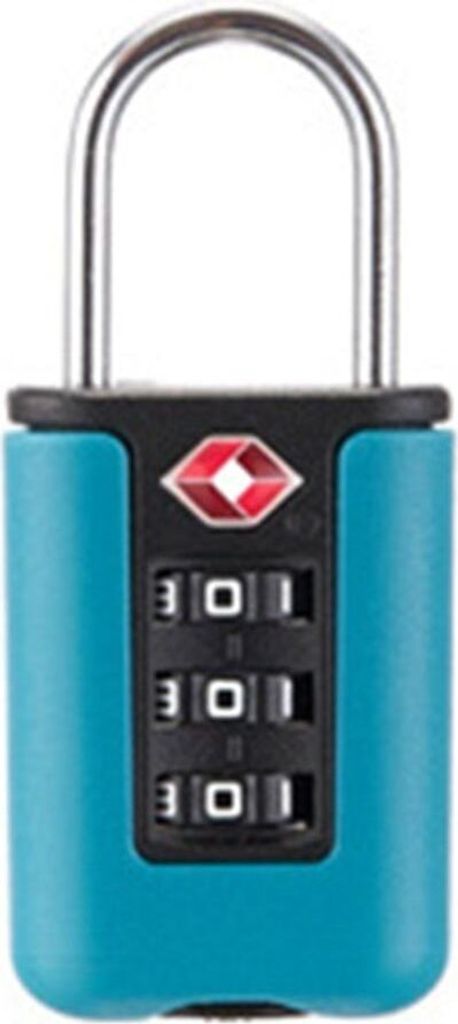 TSA Zahlenschloss Kofferschloss 3-stellig Reiseschloss Vorhängeschloss Reise, Farbe:Seeblau