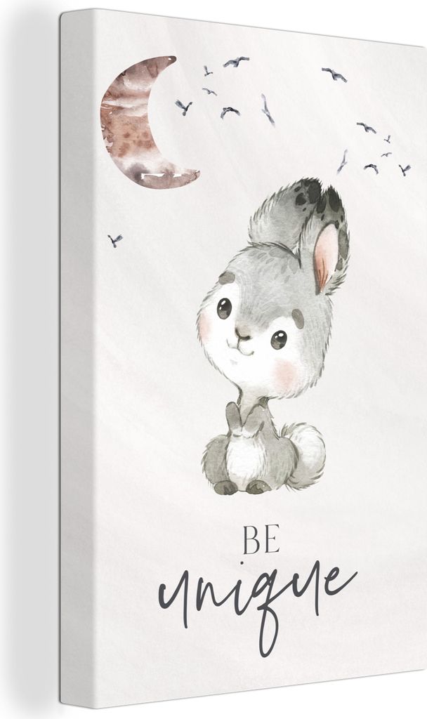 OneMillionCanvasses - Leinwandbilder - 90x140 cm, Zitate - Kinder - Einzigartig sein - Jungen - Mädchen - Aquarellieren, Wandbilder Kunstdruck W...