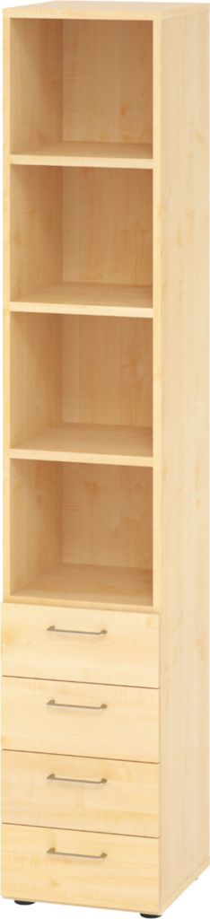 bümö smart Schubladen Regal - 4 Schübe - Nachbildung Ahorn