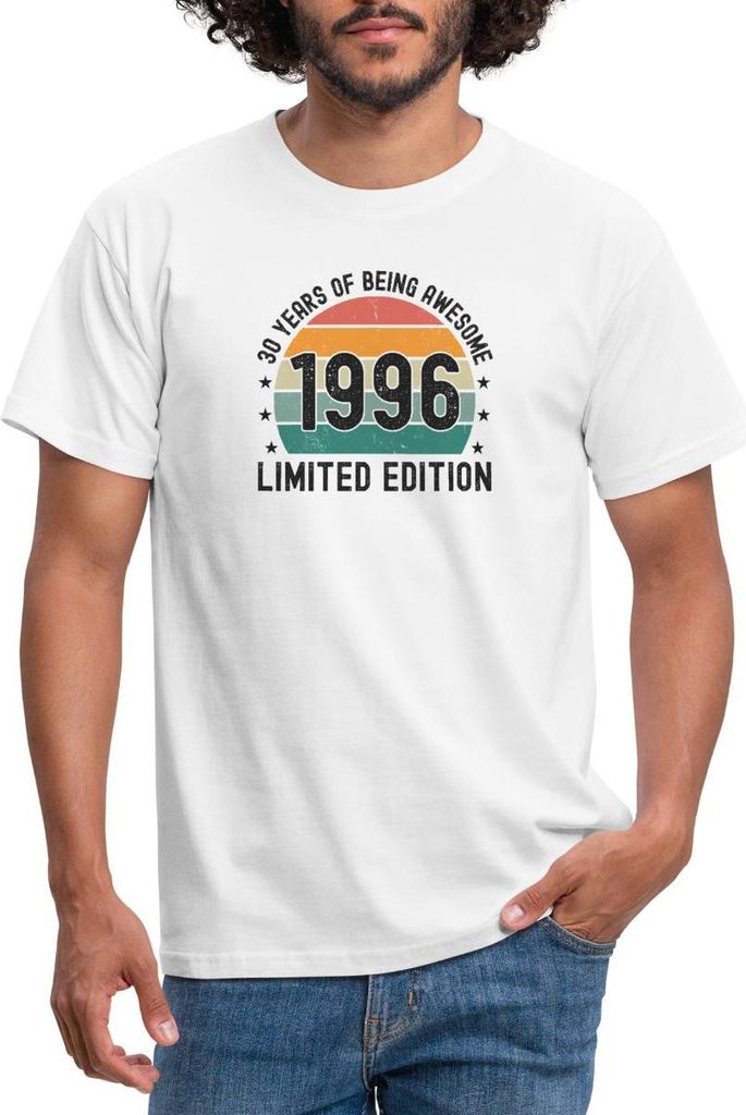 Spreadshirt 30 Years Of Being Awesome 1996 Limited Edition Männer T-Shirt, 4XL, Weiß