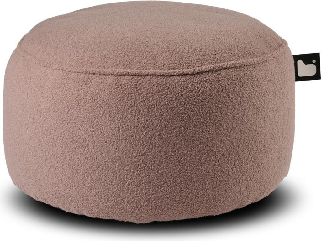Extreme Lounging - b-poufe teddy - pouf round - für den Innenbereich - weich und bequem - 60x40cm - Heather
