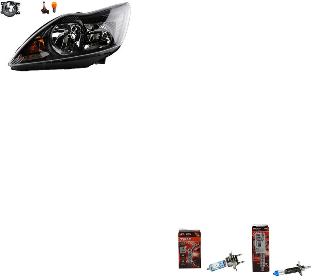 Johns, Scheinwerfer + Osram Night Breaker Laser passend für Ford Focus 05 02/08-01/11 L 1679661 1568273 1734678 1744979 1754446 8M5113101CB 8M5113...