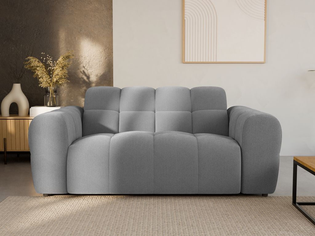LetSit Sofa Andrea 2 Curio 2-Sitzer Sofa Couch Zierpolsterung Freistehendes Lounge Sofa Bequem zum Entspannen Für Wohnzimmer Wartezimmer Büro Grau