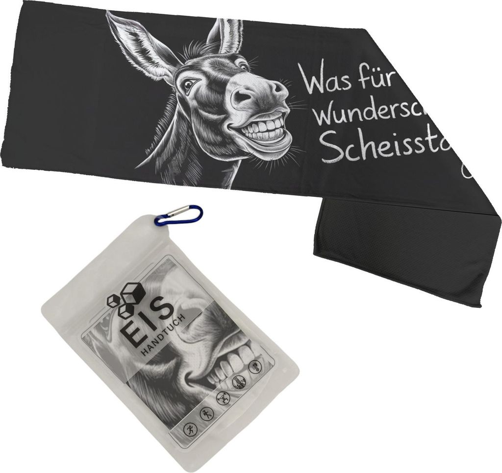 Esel Gesicht Scheisstag Spruch Humorvolles Eishandtuch XL