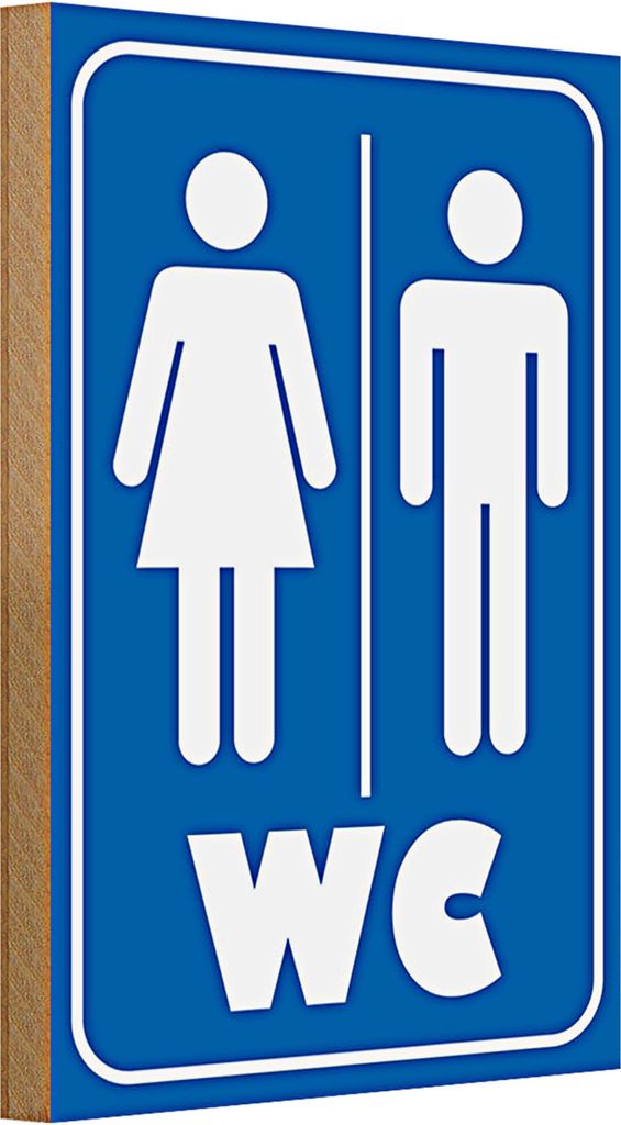 Holzschild Hinweis 20x30cm WC Piktogramm Toilette Wanddeko