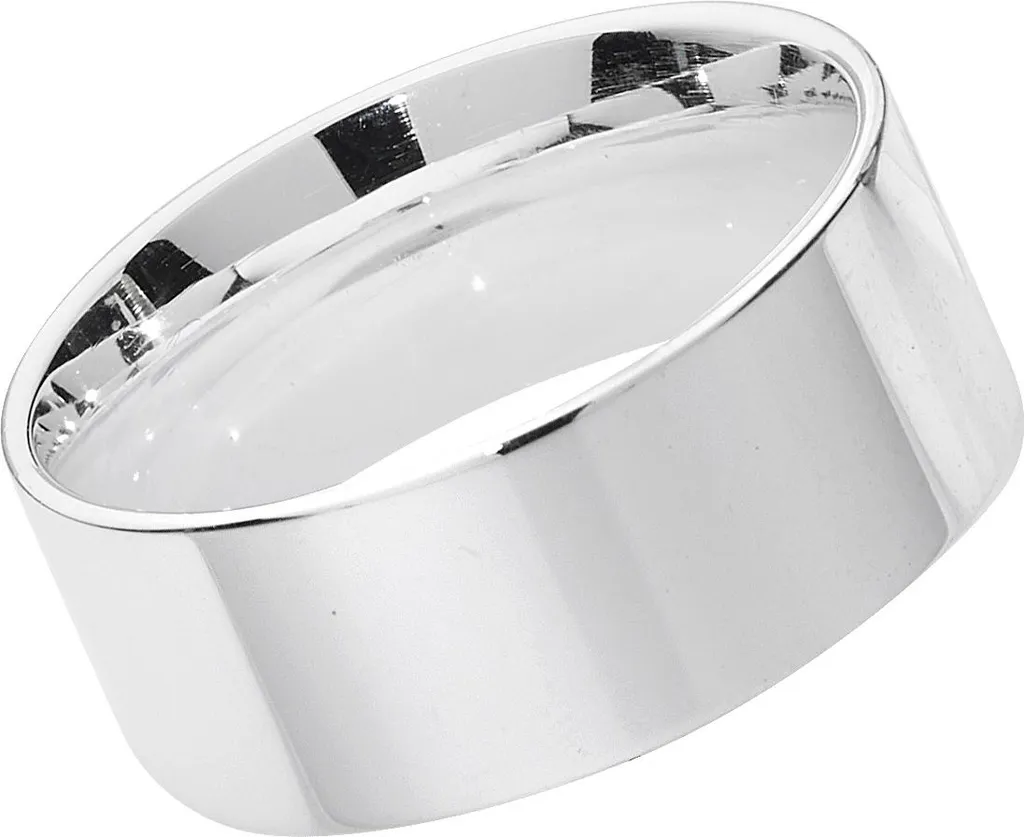 Bague de Fiançailles Argent 925 Largeur 8mm Anneau Mariage Mixte
