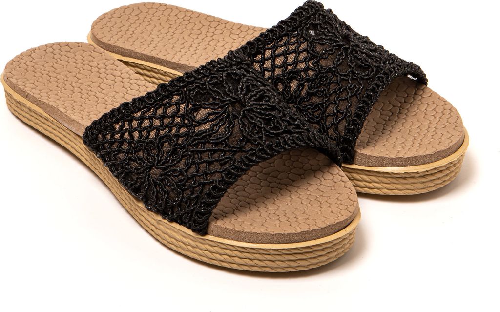 BRASILERAS Damen Sandalen mit rutschfester Sohle bequem schuhe für strand/schwimmbad/stadt schwarz 39 EU - UBBREI