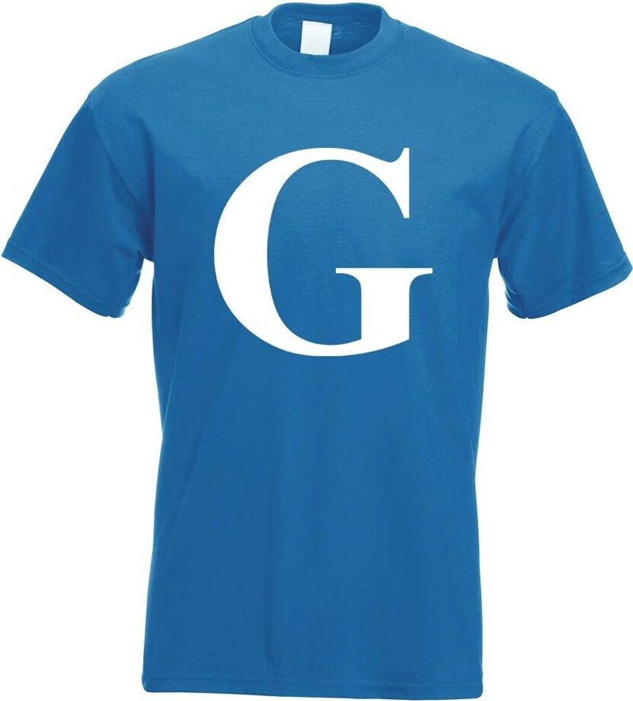 Kiwistar - T-Shirt - royal - Buchstabe G - Alphabet Motiv Bedruckt Funshirt Design Print - mit Motiv Bedruckt - Funshirt Design - Sport - Freizeit ...